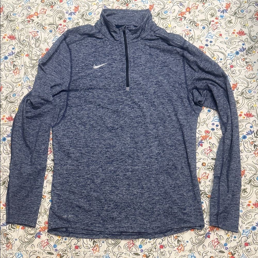 Nike Heathered Blue Long Sleeve Athletic Top